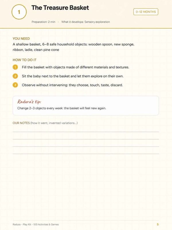 Play Kit page: The treasure basket